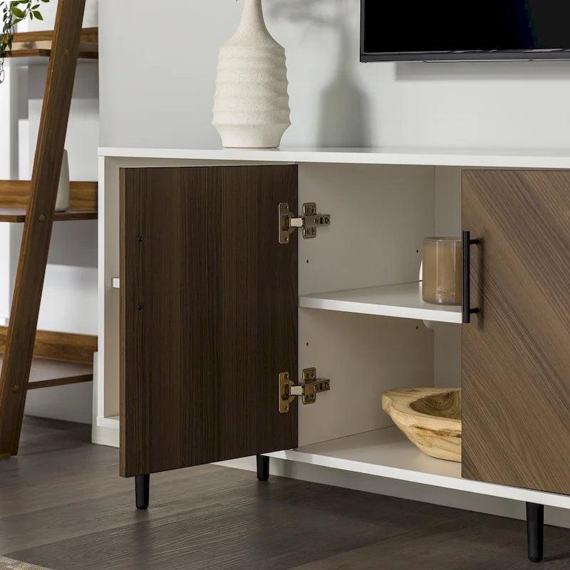 147-cm-TV-Schrank im modernen Stil mit Türen in Buchmatch-Optik