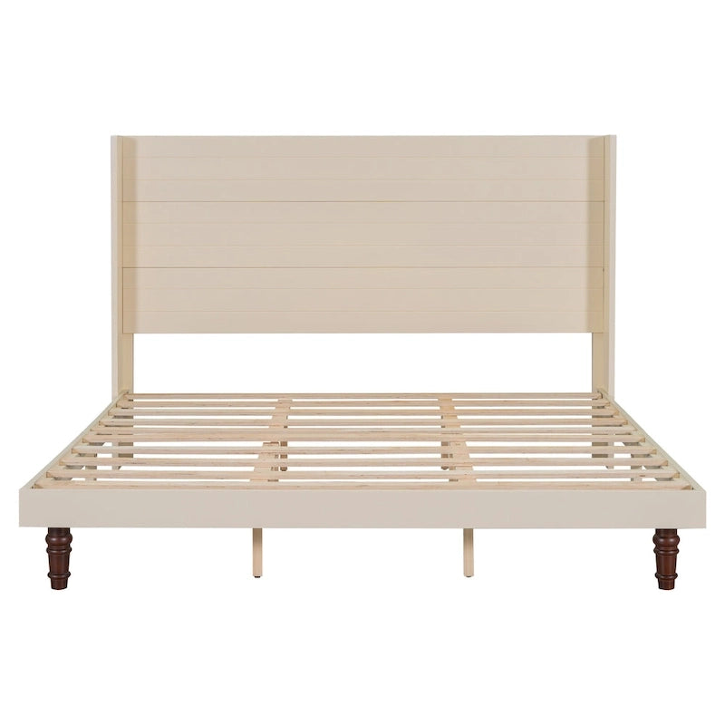 King-size platformbed met elegant hoog hoofdbord en comfortabele rugleuning