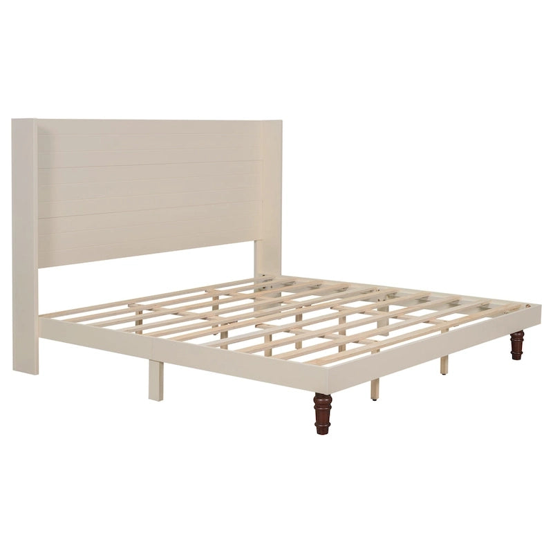 King-size platformbed met elegant hoog hoofdbord en comfortabele rugleuning