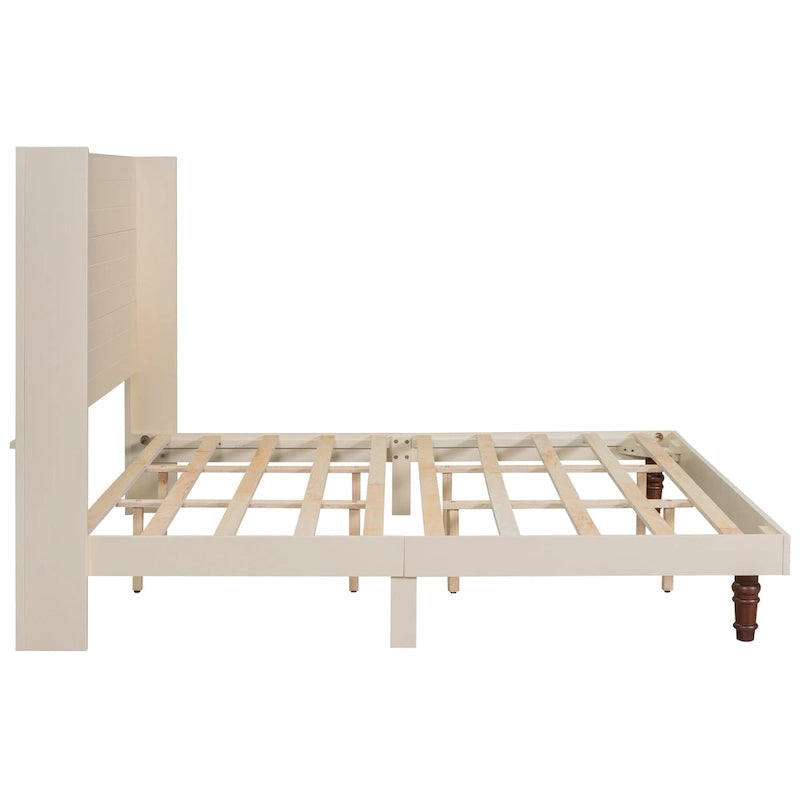 King-size platformbed met elegant hoog hoofdbord en comfortabele rugleuning