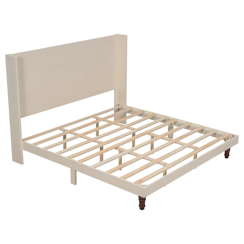 King-size platformbed met elegant hoog hoofdbord en comfortabele rugleuning