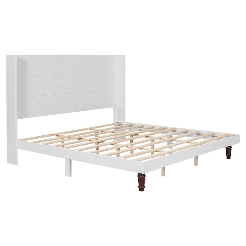 King-size platformbed met elegant hoog hoofdbord en comfortabele rugleuning