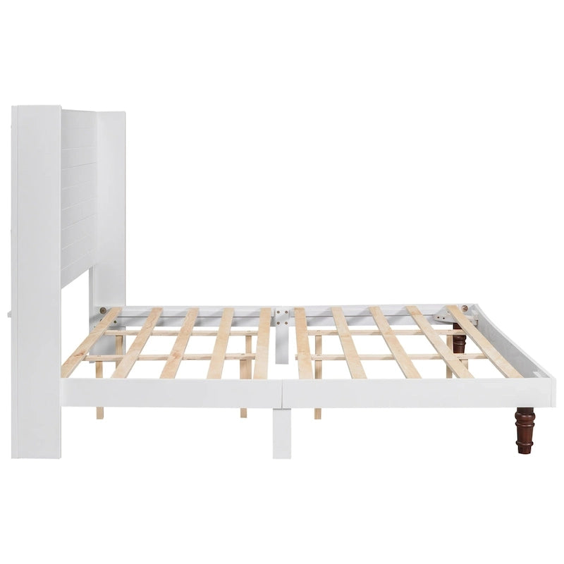 King-size platformbed met elegant hoog hoofdbord en comfortabele rugleuning