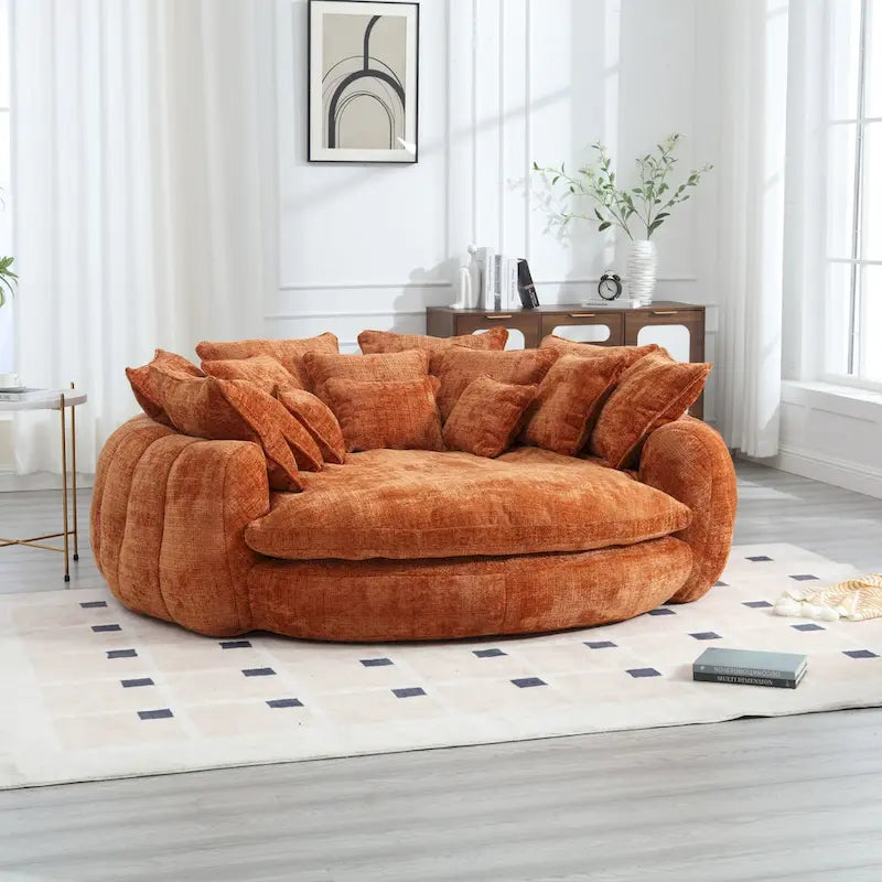 Bequemes Doppel-Schlafsofa in Laibungsform, übergroßes Schlafsofa mit Armlehnen