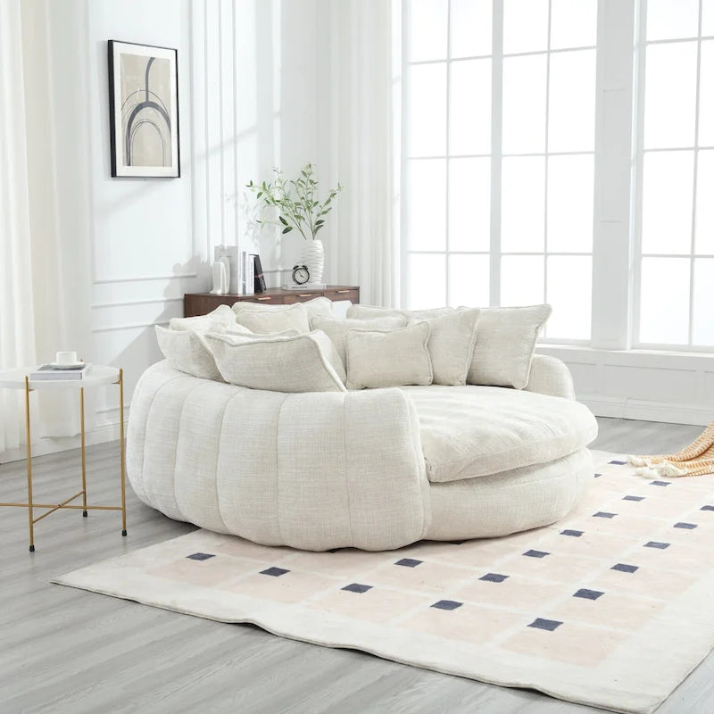 Bequemes Doppel-Schlafsofa in Laibungsform, übergroßes Schlafsofa mit Armlehnen