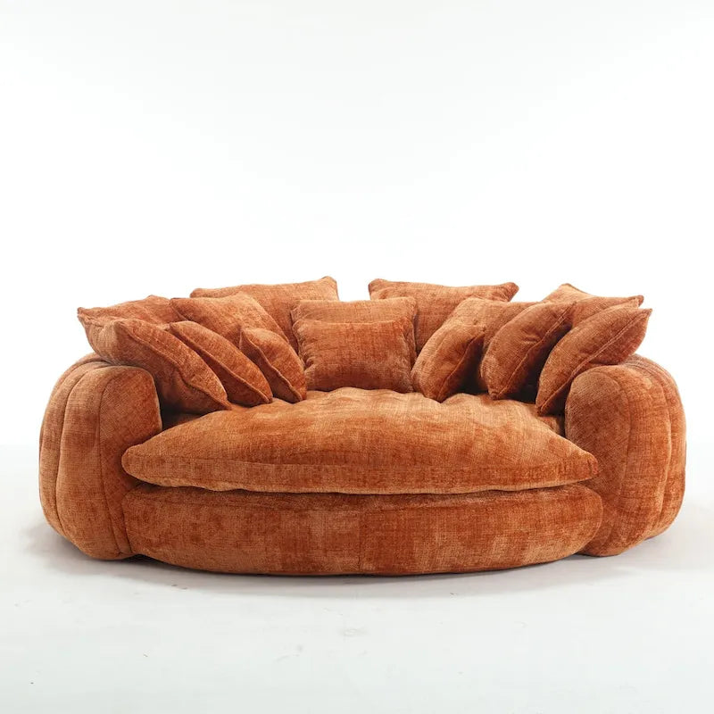Bequemes Doppel-Schlafsofa in Laibungsform, übergroßes Schlafsofa mit Armlehnen