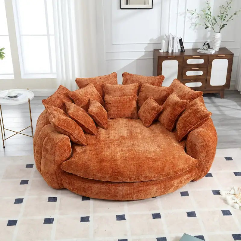 Bequemes Doppel-Schlafsofa in Laibungsform, übergroßes Schlafsofa mit Armlehnen