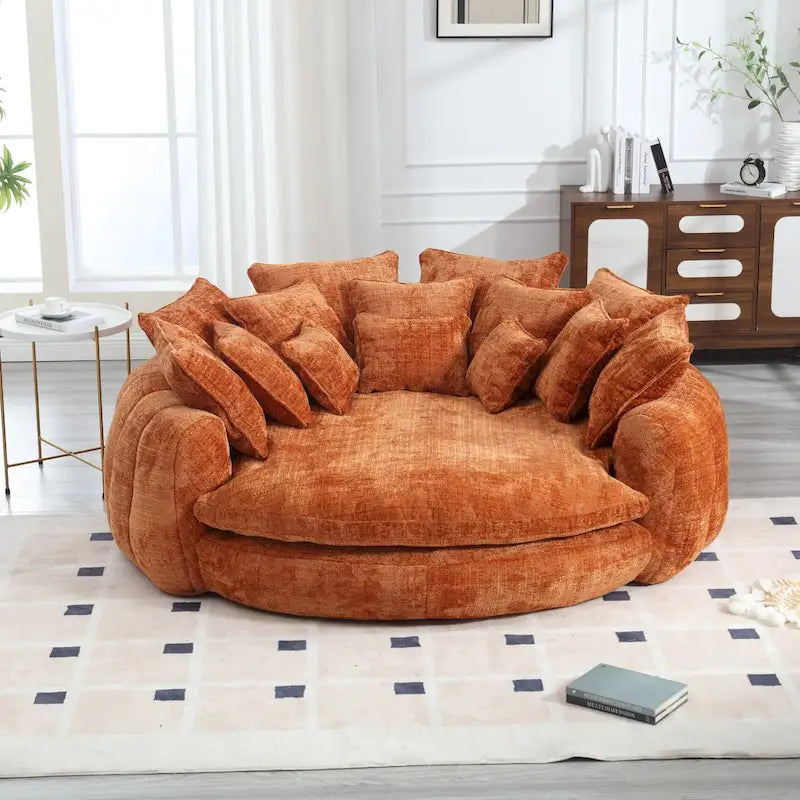 Bequemes Doppel-Schlafsofa in Laibungsform, übergroßes Schlafsofa mit Armlehnen