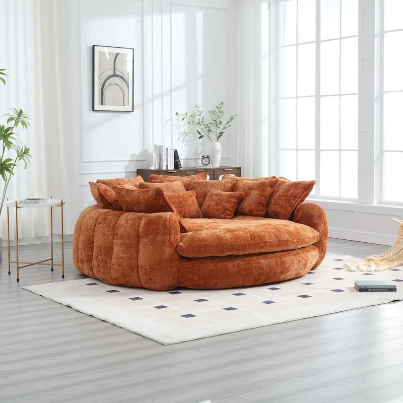 Bequemes Doppel-Schlafsofa in Laibungsform, übergroßes Schlafsofa mit Armlehnen