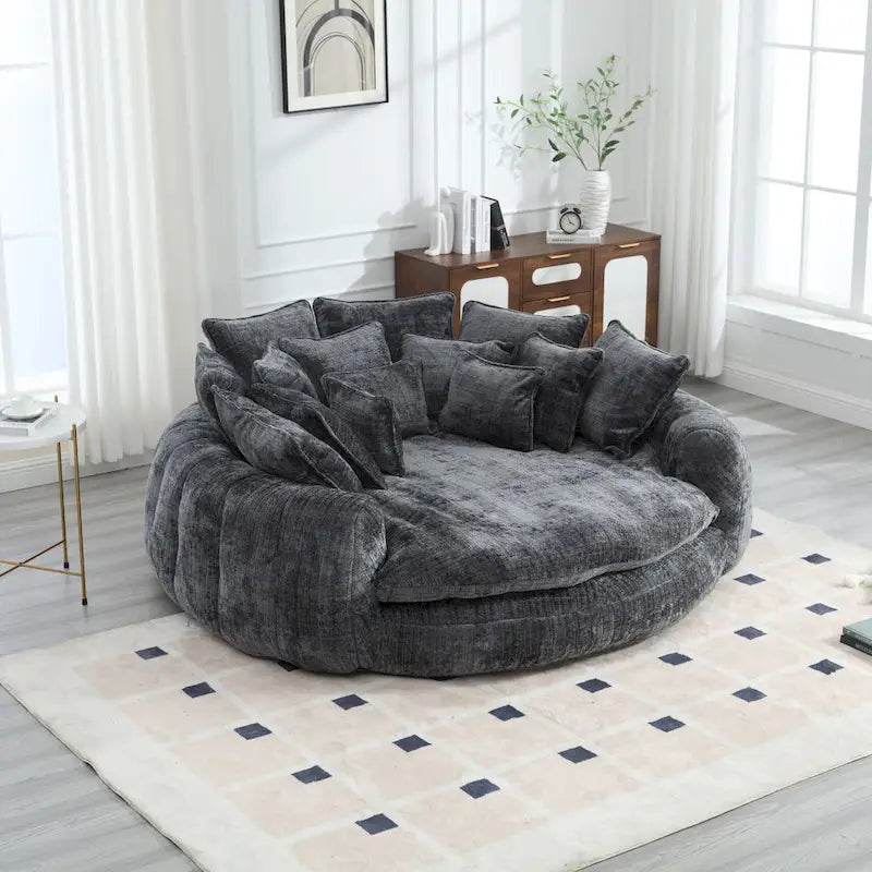 Bequemes Doppel-Schlafsofa in Laibungsform, übergroßes Schlafsofa mit Armlehnen