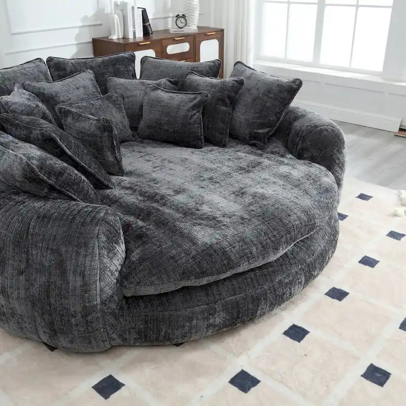 Bequemes Doppel-Schlafsofa in Laibungsform, übergroßes Schlafsofa mit Armlehnen
