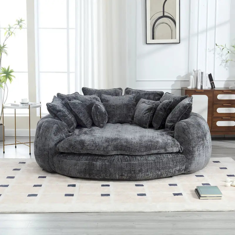 Bequemes Doppel-Schlafsofa in Laibungsform, übergroßes Schlafsofa mit Armlehnen