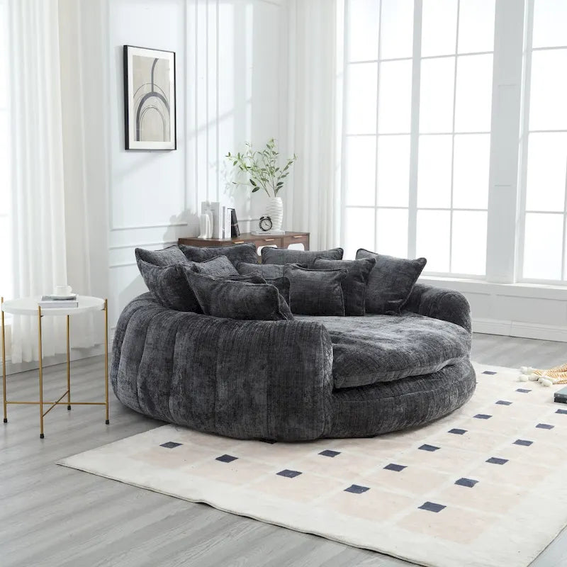 Bequemes Doppel-Schlafsofa in Laibungsform, übergroßes Schlafsofa mit Armlehnen