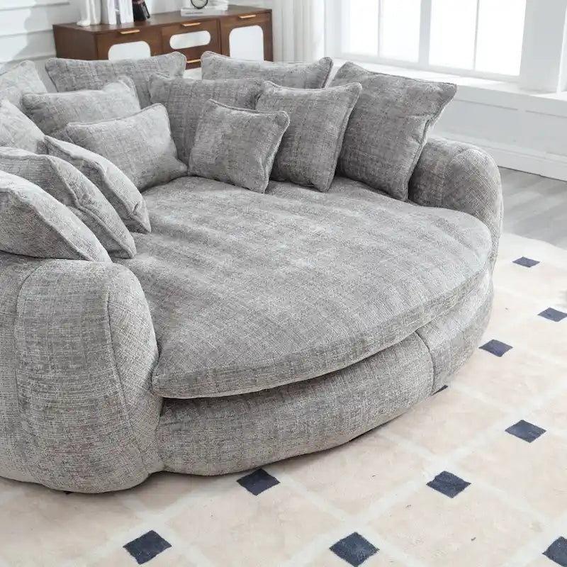 Bequemes Doppel-Schlafsofa in Laibungsform, übergroßes Schlafsofa mit Armlehnen