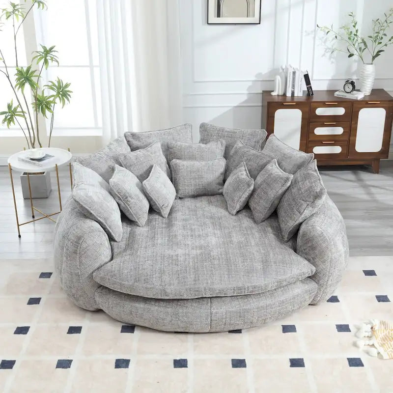 Bequemes Doppel-Schlafsofa in Laibungsform, übergroßes Schlafsofa mit Armlehnen