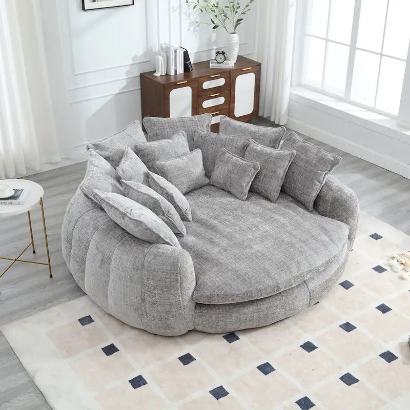 Bequemes Doppel-Schlafsofa in Laibungsform, übergroßes Schlafsofa mit Armlehnen