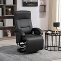 Sillón lounge moderno de cuero PU, sillón reclinable giratorio acolchado con reposabrazos, reposapiés y respaldo ajustable