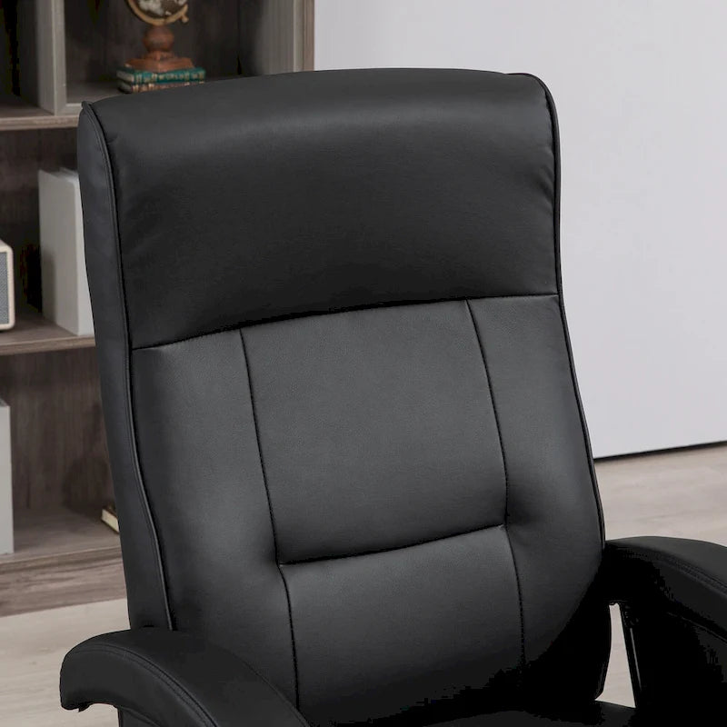 Sillón lounge moderno de cuero PU, sillón reclinable giratorio acolchado con reposabrazos, reposapiés y respaldo ajustable