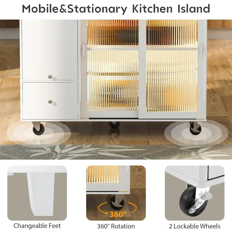 Isla de cocina con extensión abatible (no incluye taburete)