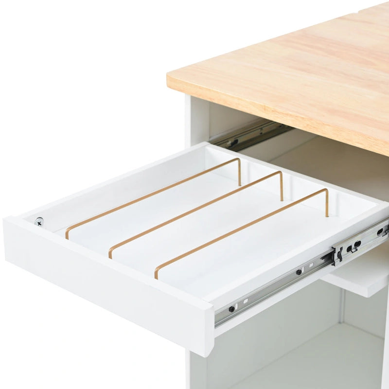 Isla de cocina con extensión abatible (no incluye taburete)