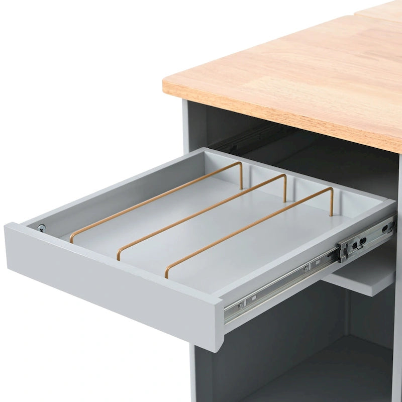 Isla de cocina con extensión abatible (no incluye taburete)