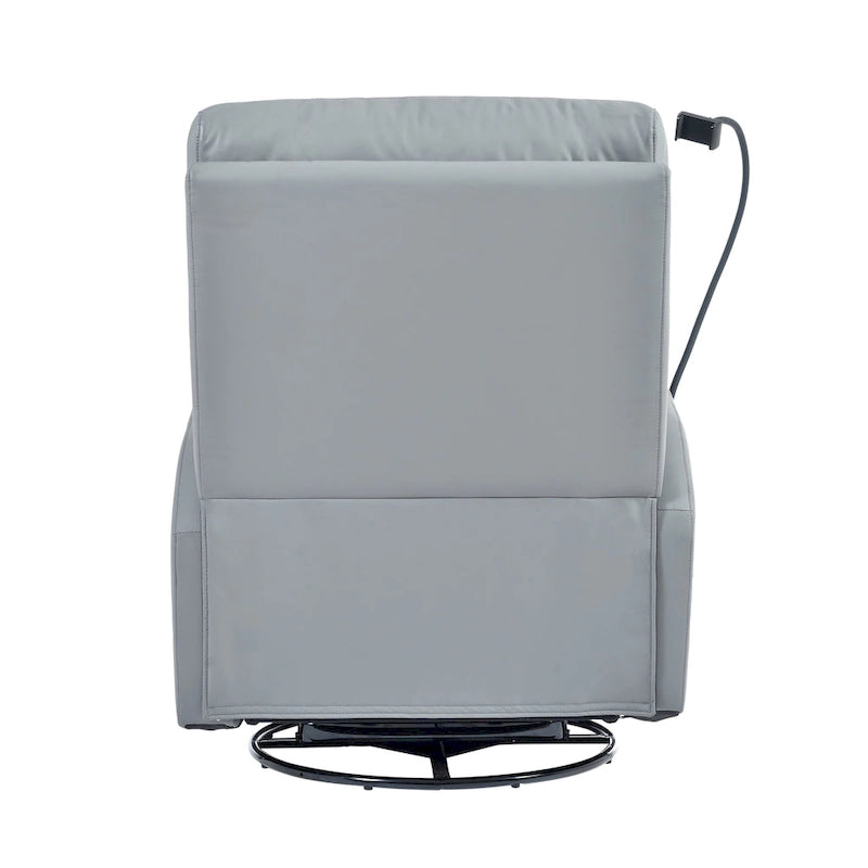 Sillón reclinable giratorio eléctrico de PU con giro de 270°, reclinación eléctrica de 95-160 y dos puertos USB - capacidad de 330lb