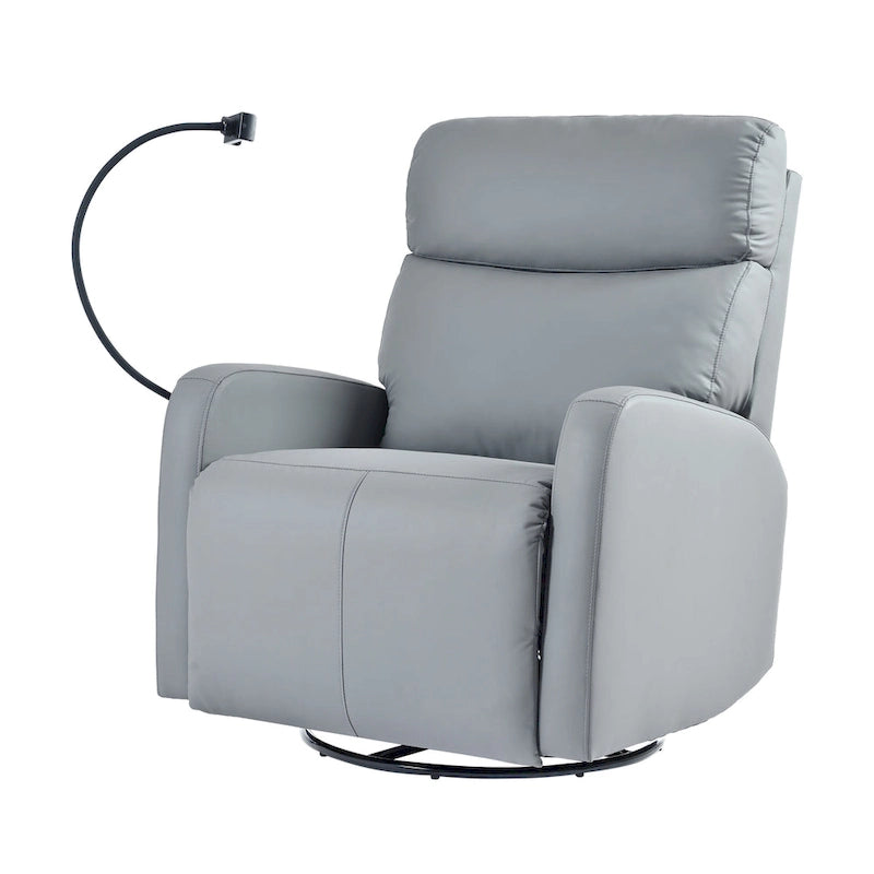 Sillón reclinable giratorio eléctrico de PU con giro de 270°, reclinación eléctrica de 95-160 y dos puertos USB - capacidad de 330lb