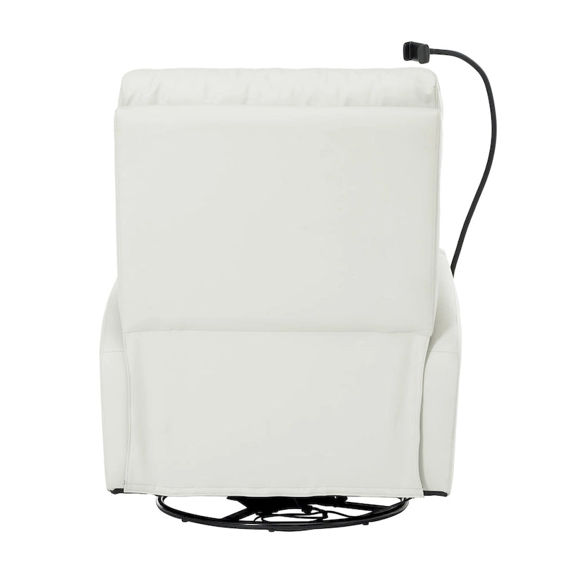 Sillón reclinable giratorio eléctrico de PU con giro de 270°, reclinación eléctrica de 95-160 y dos puertos USB - capacidad de 330lb