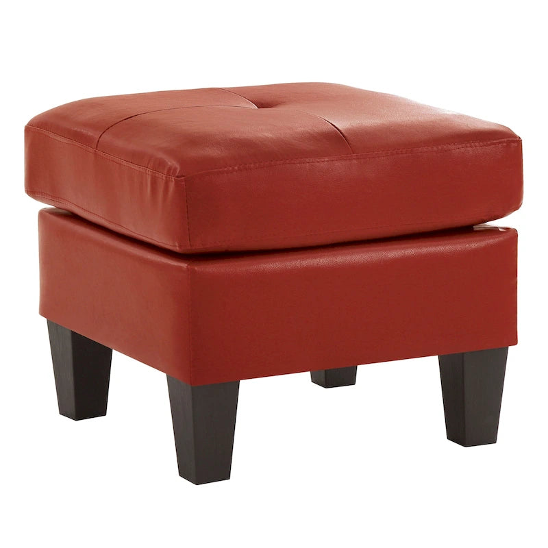 Otomana cuadrada pequeña de cuero sintético