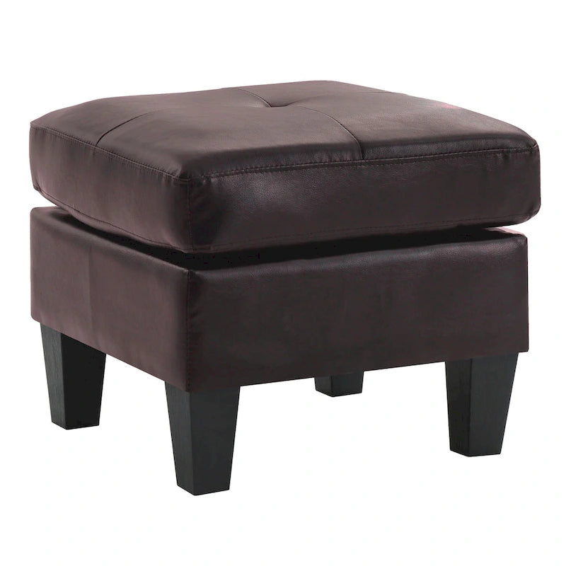 Otomana cuadrada pequeña de cuero sintético