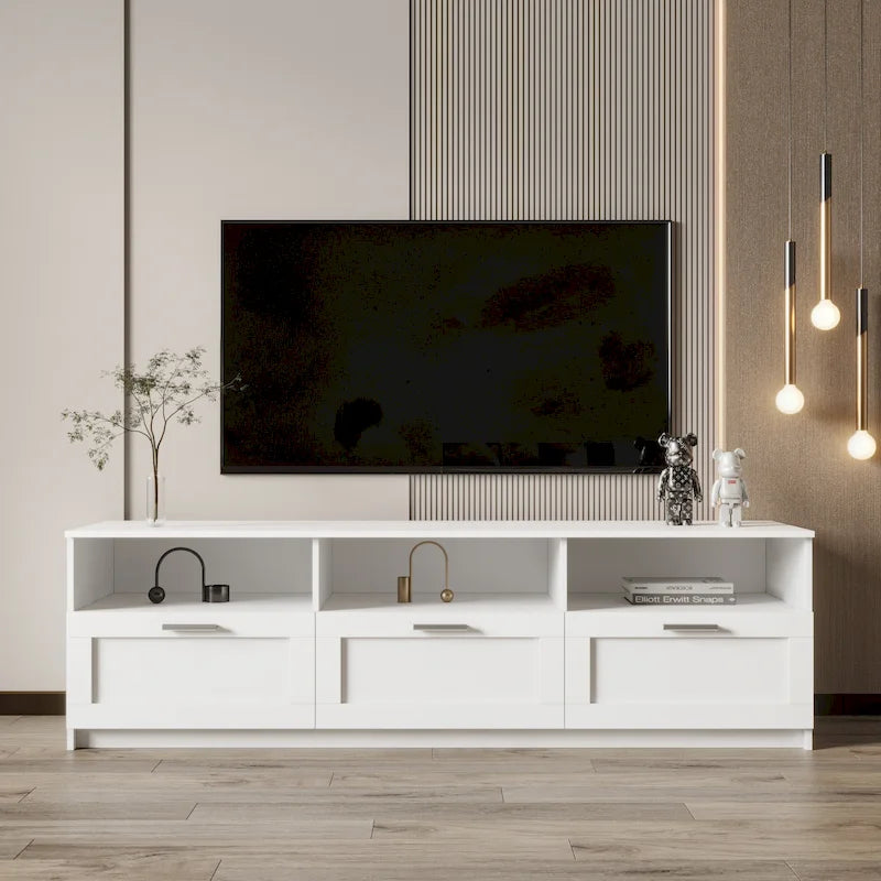 Mueble de TV minimalista moderno, soporte para TV de 80 pulgadas