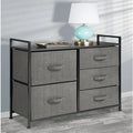 Wood Top Storage Dresser Furniture Unit with