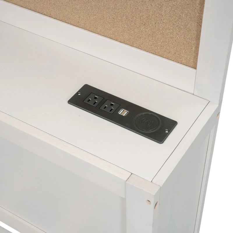 Diván cama de madera tamaño Twin con 3 cajones y puertos USB