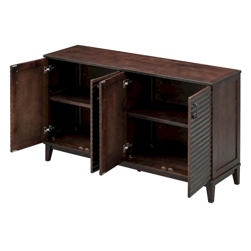 Credenza a 4 ante con ampio spazio contenitore e ripiani regolabili