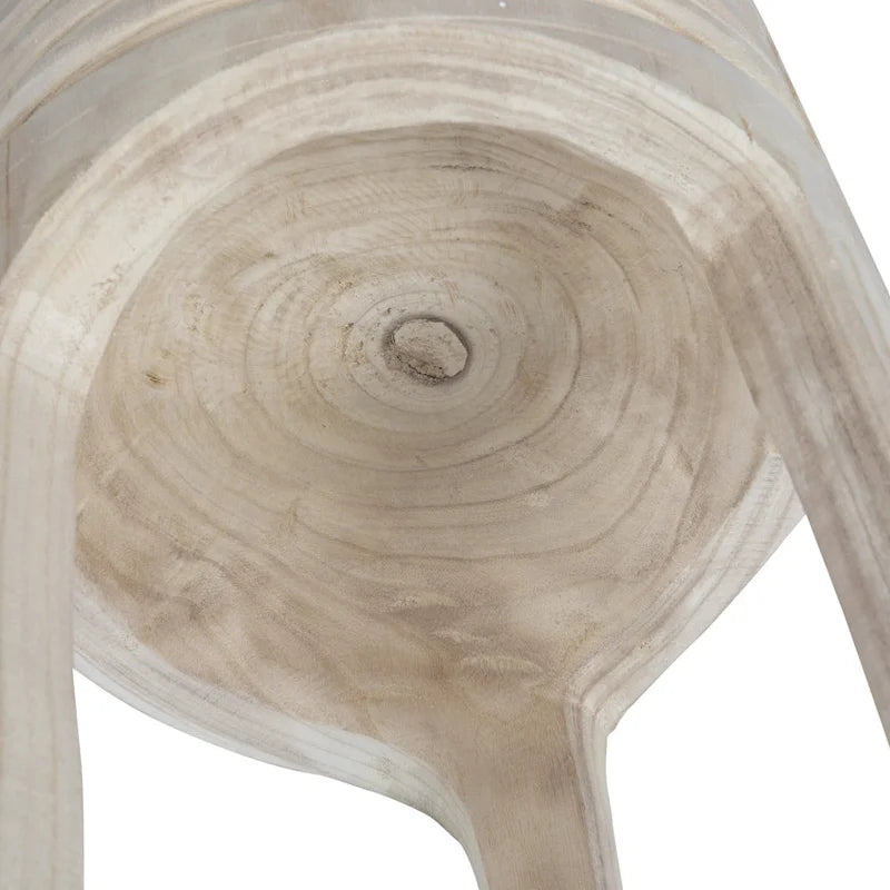 Taburete tallado de madera de paulownia