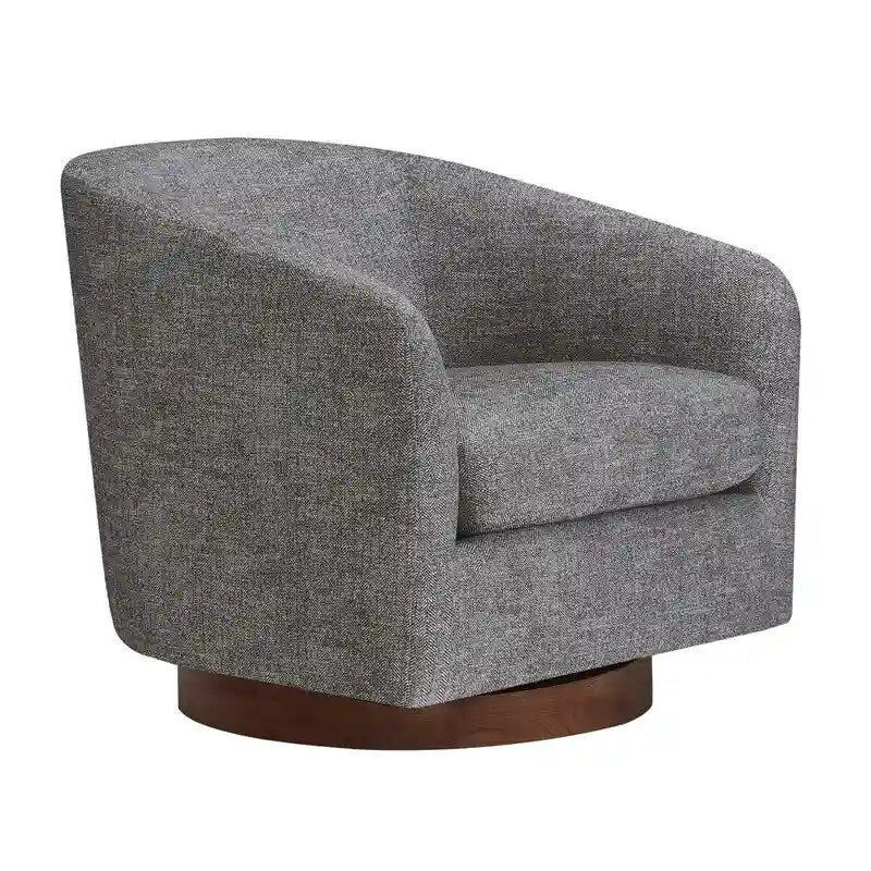 Sillón decorativo giratorio con base de madera maciza