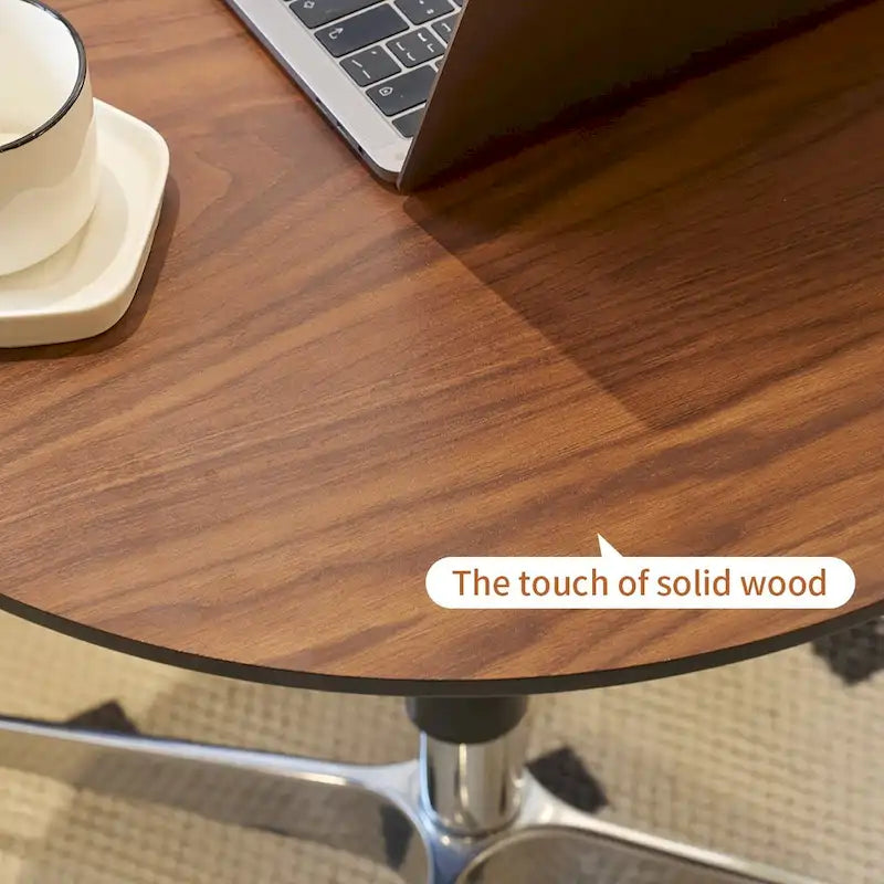 Mesa de bar ajustable y móvil, mesa de pub con giro de 360 grados, altura de barra y base de aluminio en forma de estrella, móvil para escritorio de pie o bistró