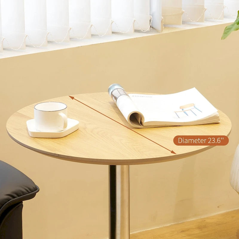 Mesa de bar ajustable y móvil, mesa de pub con giro de 360 grados, altura de barra y base de aluminio en forma de estrella, móvil para escritorio de pie o bistró