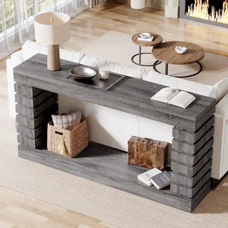 Konsolentisch, 70.8 Inch, lang und schmal, Sofatisch für Eingangsbereich und Wohnzimmer
