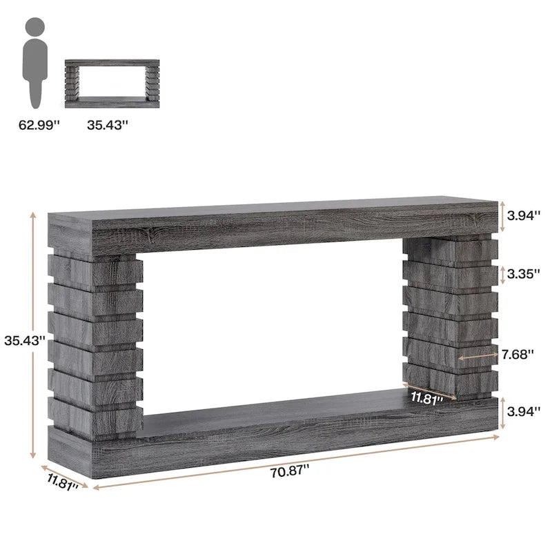 Konsolentisch, 70.8 Inch, lang und schmal, Sofatisch für Eingangsbereich und Wohnzimmer
