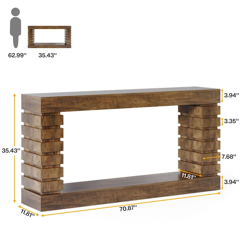 Konsolentisch, 70.8 Inch, lang und schmal, Sofatisch für Eingangsbereich und Wohnzimmer