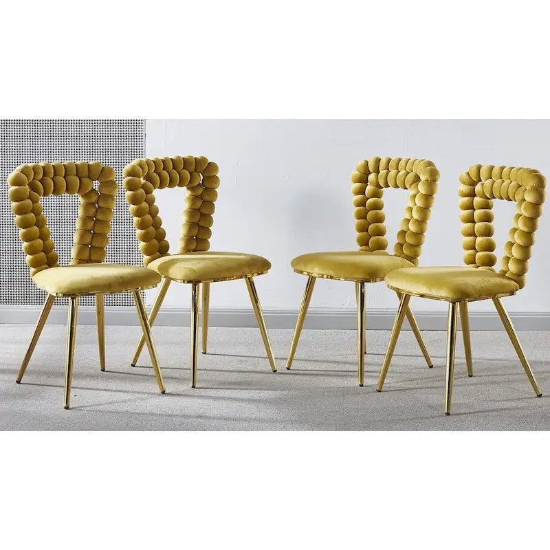Silla moderna (juego de 4) con patas de tubo de hierro, cojines suaves y respaldo cómodo, ideal para el comedor o la sala
