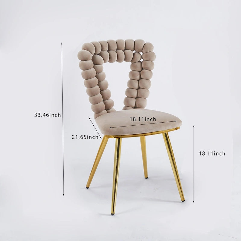 Moderner Stuhl (4er-Set) mit Beinen aus Eisenrohr, weichen Polstern und bequemer Rückenlehne, geeignet für Esszimmer und Wohnzimmer