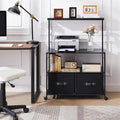 Archivador lateral móvil y soporte rodante para impresora con 3 estantes de almacenamiento abiertos - 15.75P x 31.5An x 43.5Al