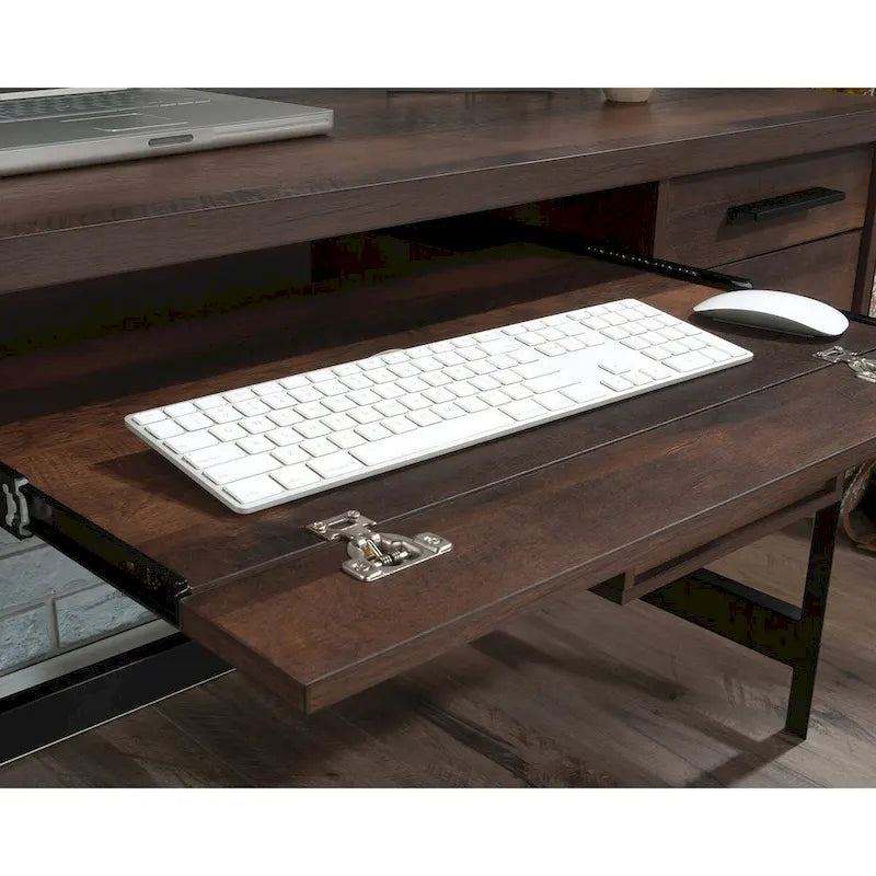 Escritorio para computadora de 60 pulgadas con cajones para archivos y bandeja para teclado
