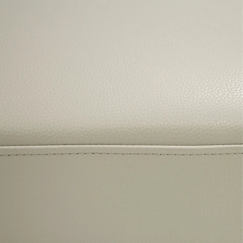 Otomana rectangular de cuero de 30 pulgadas en gris claro