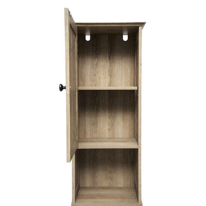 Freistehender Wäscheschrank im Landhausstil mit Regalen, Schublade und Türen