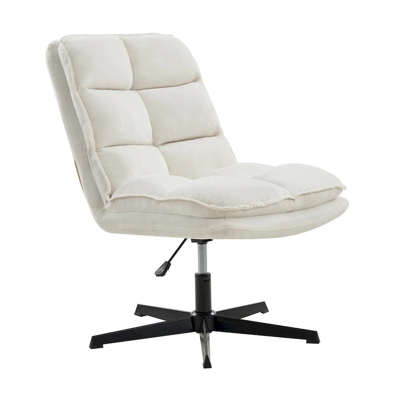 Silla de oficina giratoria sin brazos, con tapizado capitoné y altura ajustable