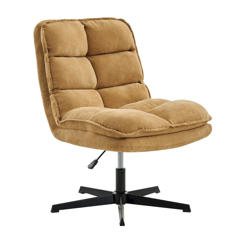 Silla de oficina giratoria sin brazos, con tapizado capitoné y altura ajustable