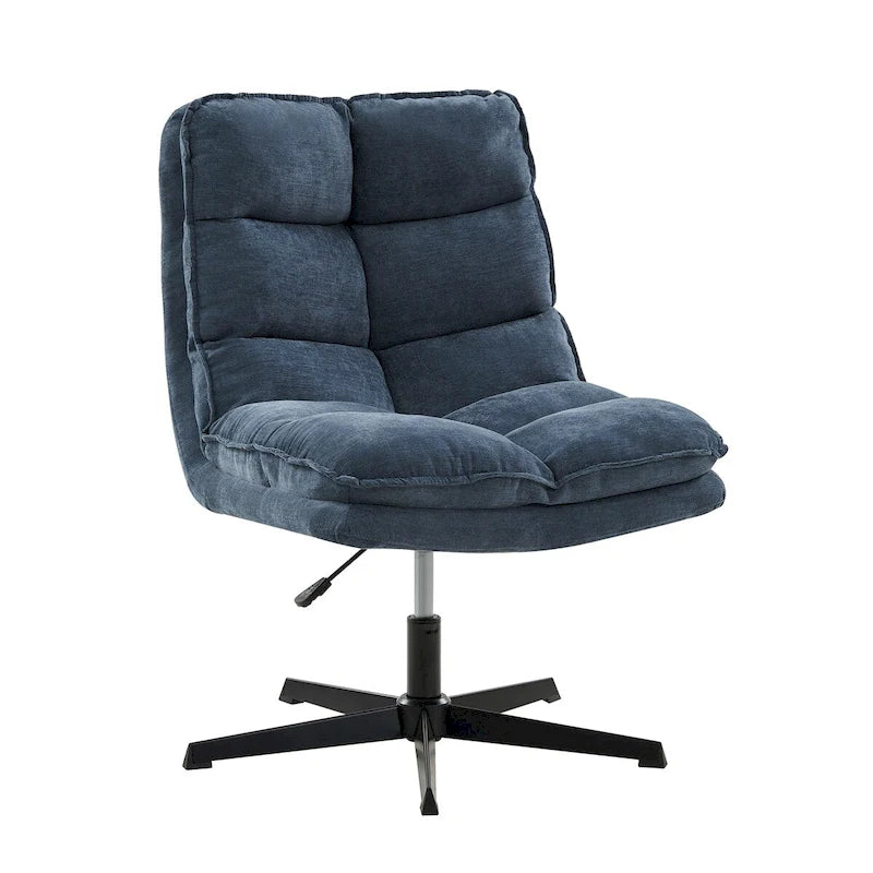 Silla de oficina giratoria sin brazos, con tapizado capitoné y altura ajustable